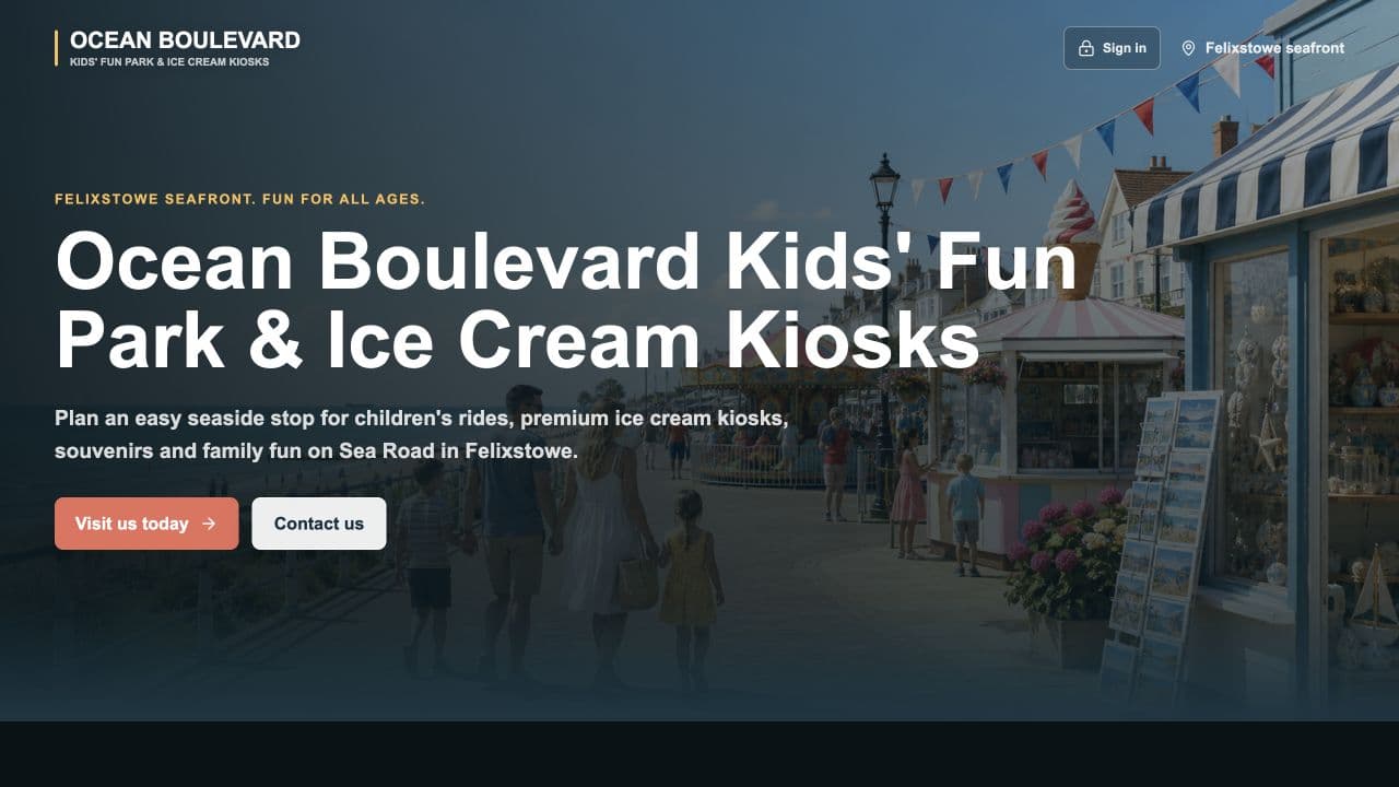 Ocean Boulevard website homepage